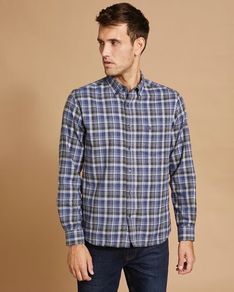 Paul Costelloe Blue Living Brushed Check Shirt XL