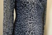 Karen Millen Grey and Black Animal Print Dress with Tie Neck Detail