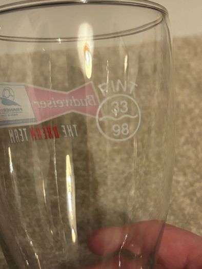 A Pair of Vintage Budweiser France '98 World Cup Pint Glasses