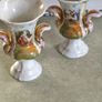 Vintage Victorian White Vases/Urns with Boucher Design Outlined in Gold set of 2 Image 9