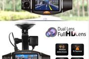 HD Dual Lens Dash Cam Camera 140 Degree Car DVR with GPS Logger, G Sensor, Night Vision