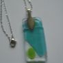 Fused glass pendant, Necklace, Jewellery,Stainless steel chain, Pendant Image 6