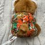 PMS Teddy Bear Vintage Stuffed Plush Toy in Floral suit Used Please look at the pictures Image 7