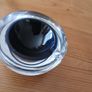 Vintage Heavy Cased Glass Ashtray Deep Cobalt Blue Core Image 5