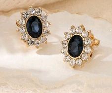 Cute sexy blue clip on earrings