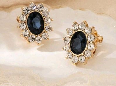 Cute sexy blue clip on earrings