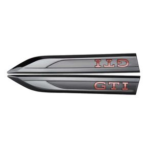 2pcs ABS Black GTI Badge Car Fender Side Blade Emblem Sticker For Volkswagen VW WAGEN Eos Sagitar Golf Passat Polo Beetle Touareg