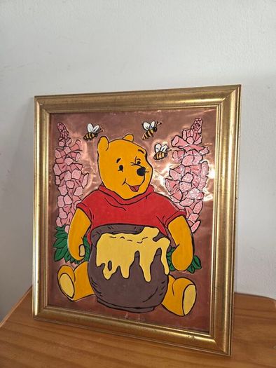 Vintage Hand Made Paint on Copper "Winnie the Pooh"