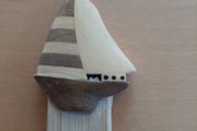Wood boat bookmark