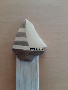 Wood boat bookmark