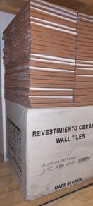 100 white matt ceramic wall tiles 10cm x 20cm