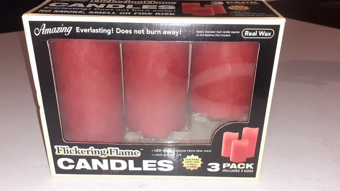 Red Battery LED Flameless Candles 3 pack
