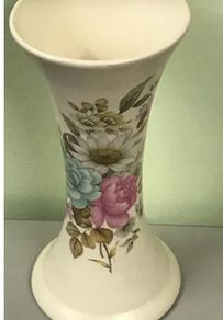 Vintage Purbeck Pottery Poole Dorset Floral Vase - 22 cm tall