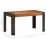 Dining Table 140x70x76 cm Solid Rough Mango Wood Image 6