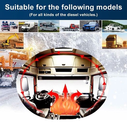 5kw All In One Diesel Heater 12V w Silencer LCD Remote Air Heater Thermostat Caravan Diesel Car Heater Motorhome RV