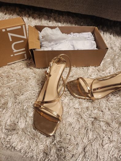 Linzi gold strappy sandals