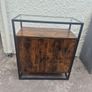 Industrial Style Sideboard with Glass Top Image 2