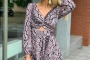 Snakeskin print dress