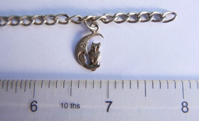 Vintage Sterling Silver 925 Charm Bracelet length 8" - 9,3g