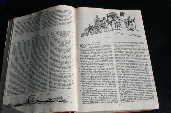 Vintage 1956 THE BIBLE AUTHORIZED Version, Rare Illustrated Bible, Fourth Impression Hard Cover, British & Foreign Bible Society, London