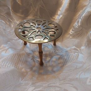 vintage miniature pierced brass trivet