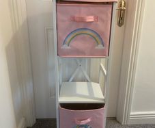 Girls unicorn storage unit with 2 perfect condition boxes
