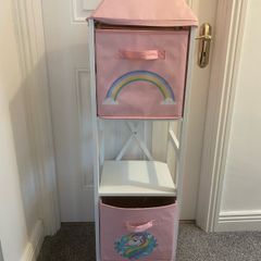 Girls unicorn storage unit with 2 perfect condition boxes