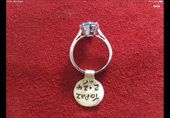 New 18ct White Gold Large Topaz Stone Ring