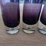 Set of 3 vintage Swedish style purple glass vases in the manner of Aseda Glassbruk designed by Bo Borgstrom. Image 3