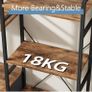 4-Tier Bookcase with Drawers, 100cm Wide Rustic Brown Shelving Unit 142cm Height, 10 Open Shelves + 3 Fabric Drawers, Industrial Rustic, For Living/Bedroom/Home Office, Large Storage Image 4