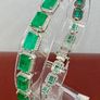 Silver Emeraldine Triplet Quartz Tennis Bracelet Image 4