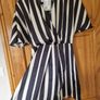 H&M Navy and Cream Stripped Wrap Front Dress Size S RRP 32.99 Image 2