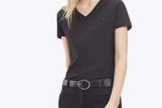 Tommy Hilfiger black V-neck ladies top size XL UK18 EU46 Postage included