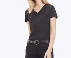 Tommy Hilfiger black V-neck ladies top size XL UK18 EU46 Postage included