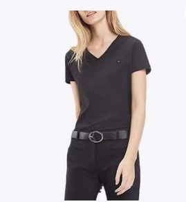 Tommy Hilfiger black V-neck ladies top size XL UK18 EU46 Postage included