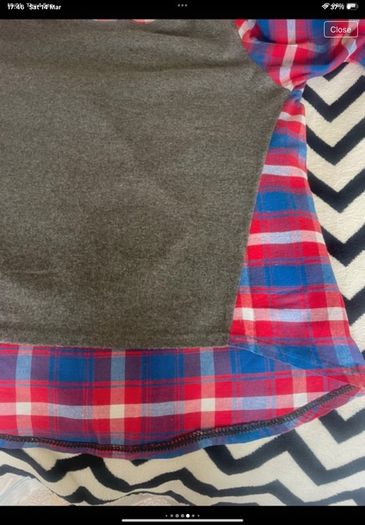 Grey round neck with flannel contrast size 10