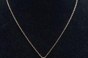 Vintage 9ct Gold Ruby &amp; Diamond Pendant Necklace Hallmarked 40cm