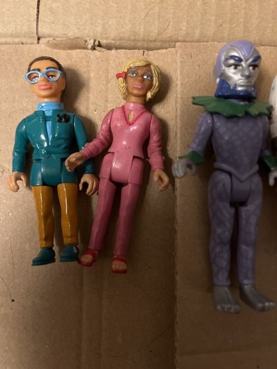 Vintage 1992 Matchbox Thunderbirds Brains, Lady Penelope, The Hood & Stingray Titan Figure Lot