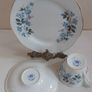 Beautiful Vintage Clare Bone China 14 Piece Teaset for Four in a Beautiful Blue Floral Pattern, Pattern Number 3045 Image 10