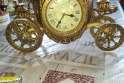 Edmar Creations 24k Gold Plated Electric Mantel Clock Converted to Battery Extremely Rare, Postage or Collection