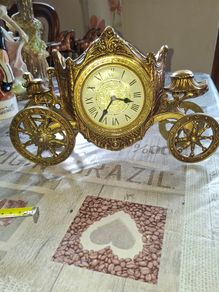Edmar Creations 24k Gold Plated Electric Mantel Clock Converted to Battery Extremely Rare, Postage or Collection