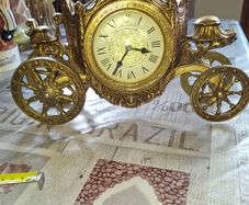 Edmar Creations 24k Gold Plated Electric Mantel Clock Converted to Battery Extremely Rare, Postage or Collection
