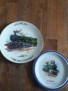train memorbilia plates