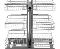 15W Opening Blind Corner Pull Out Organizer, 3 Tier 6 Shelf Kitchen Cabinet Organizer, Chrome Carbon Steel Storage Basket, Slide Out Storage Organizer, Left & Right Open Compatible