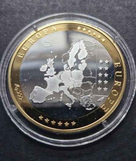 Spain, 2005 Reino De Espana .999 Silver Europa Gold Gilded Coin
