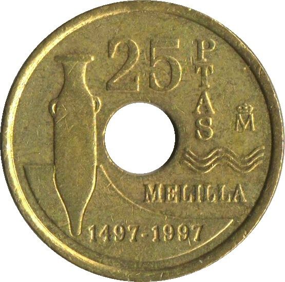 Commemorative coin - 1997 Spain 25 Pesetas - Melilla