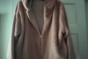 Blush Pink Fur Hooded Jacket