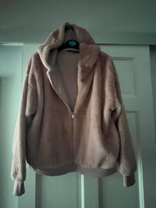Blush Pink Fur Hooded Jacket
