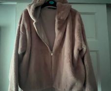 Blush Pink Fur Hooded Jacket