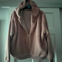 Blush Pink Fur Hooded Jacket